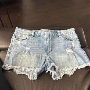 Just USA Light Blue Distressed Jean Shorts